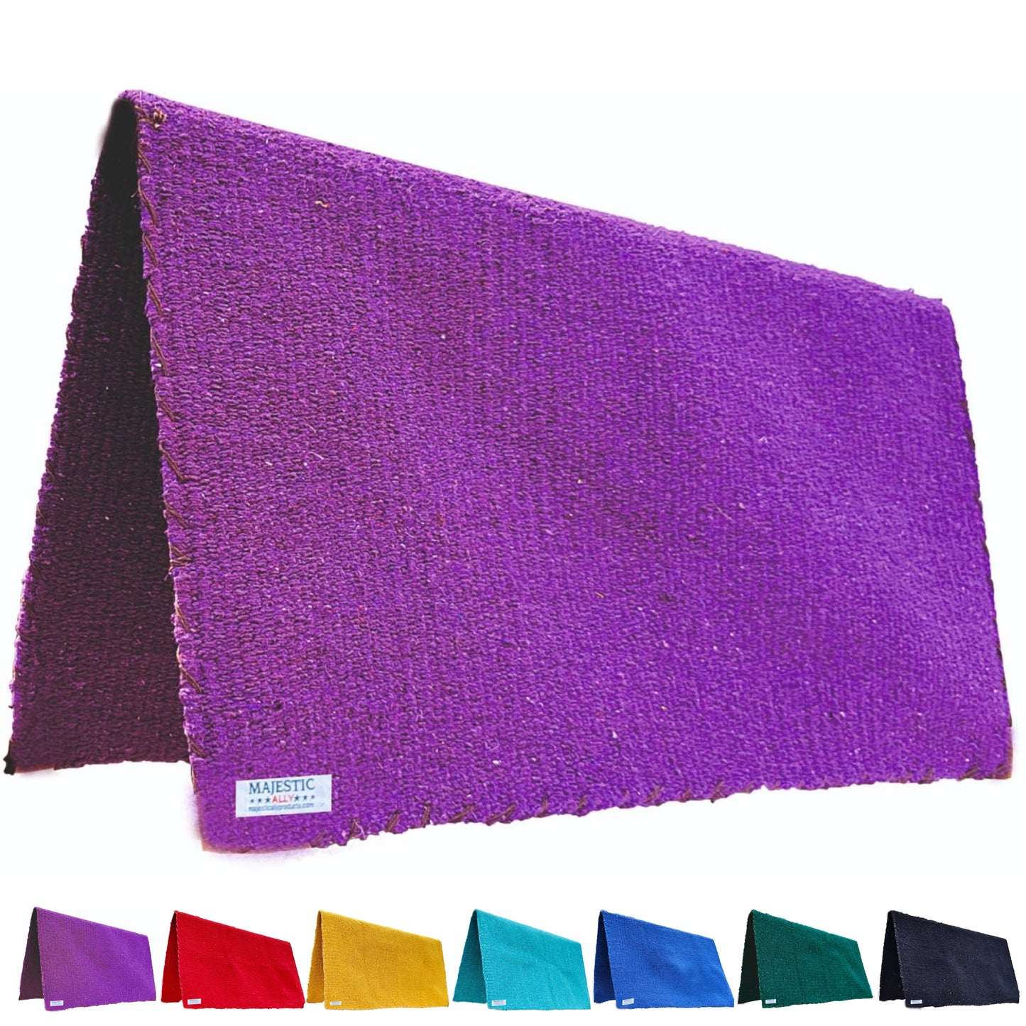 Majestic Ally Solid Color 34"x 36" Traditional Acrylic Saddle Blanket with Hemline Edges-3.7 lbs