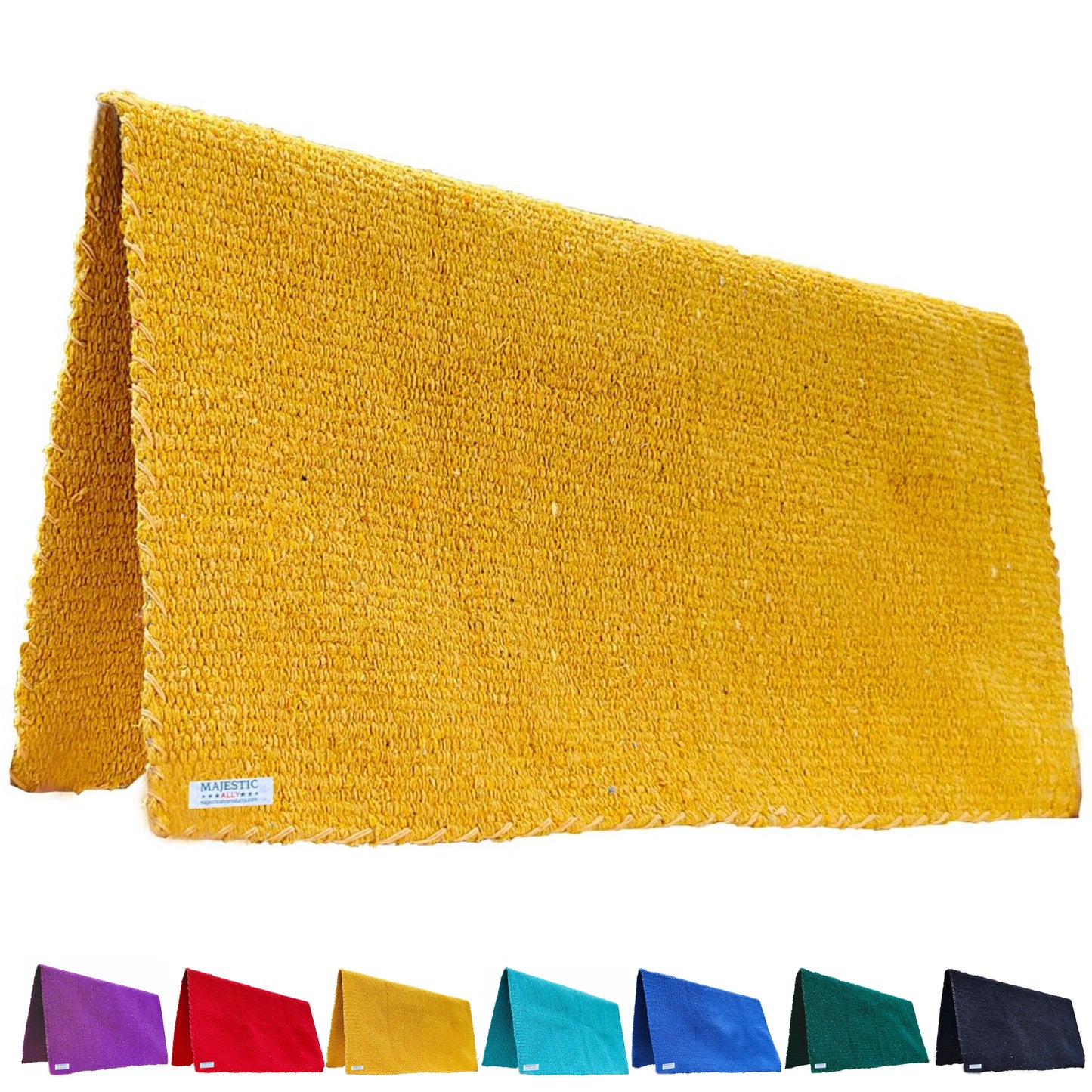 Majestic Ally Solid Color 34"x 36" Traditional Acrylic Saddle Blanket with Hemline Edges-3.7 lbs