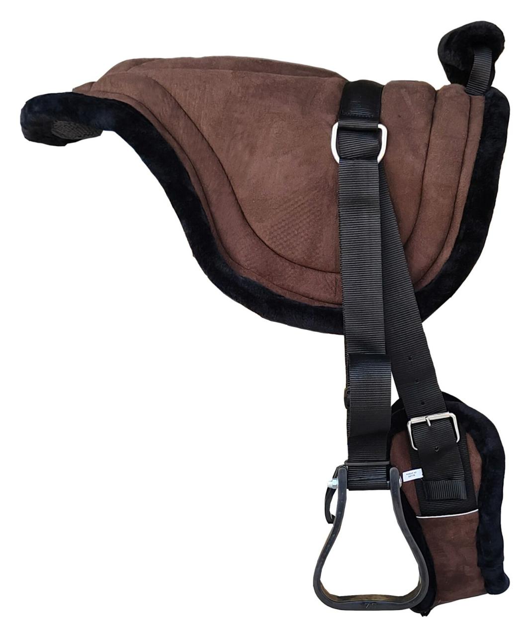 Majestic Ally Padded Suede Leather Bareback Pad Horse Riding Pad with Non Slip Breathable Girth & Stirrups