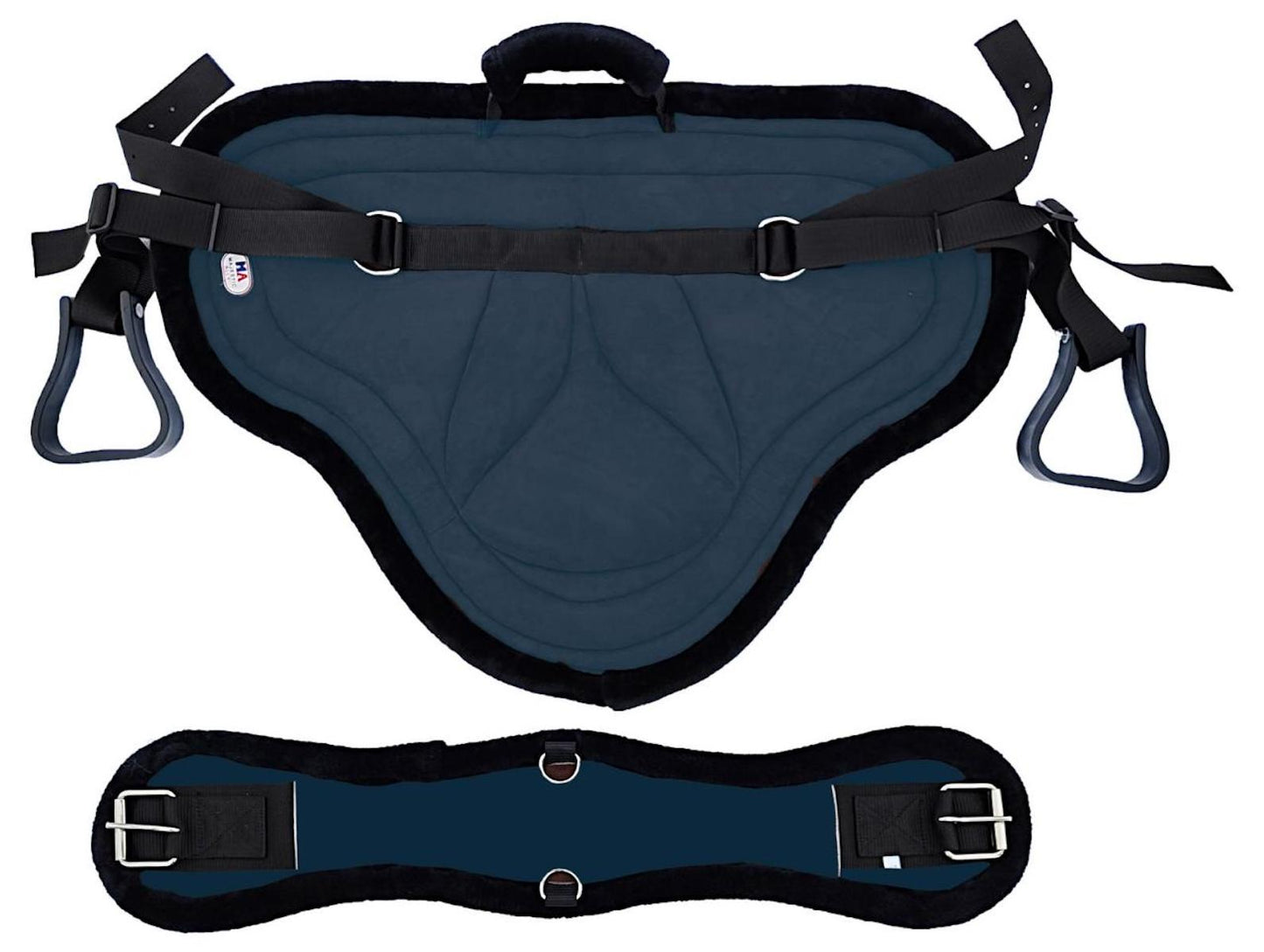 Majestic Ally Padded Suede Leather Bareback Pad Horse Riding Pad with Non Slip Breathable Girth & Stirrups