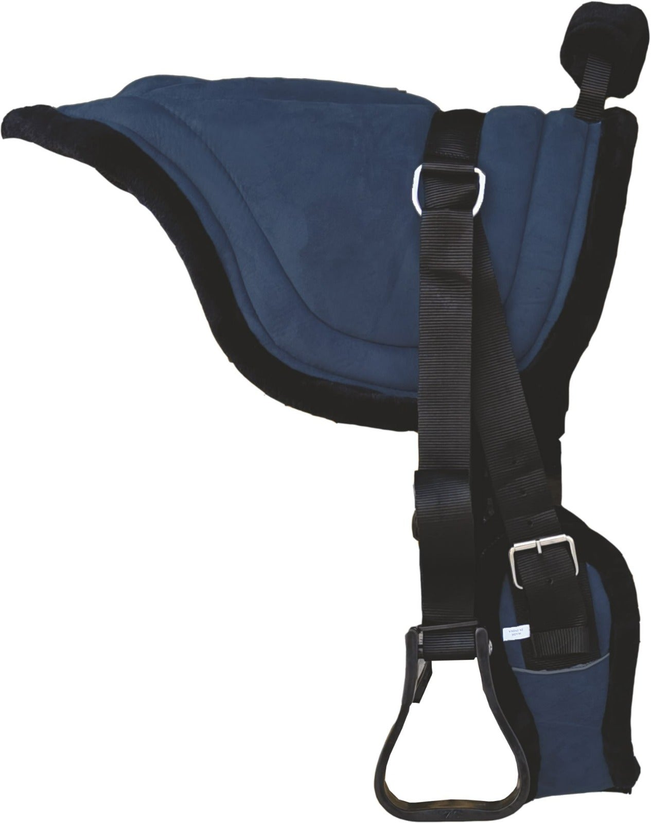Majestic Ally Padded Suede Leather Bareback Pad Horse Riding Pad with Non Slip Breathable Girth & Stirrups