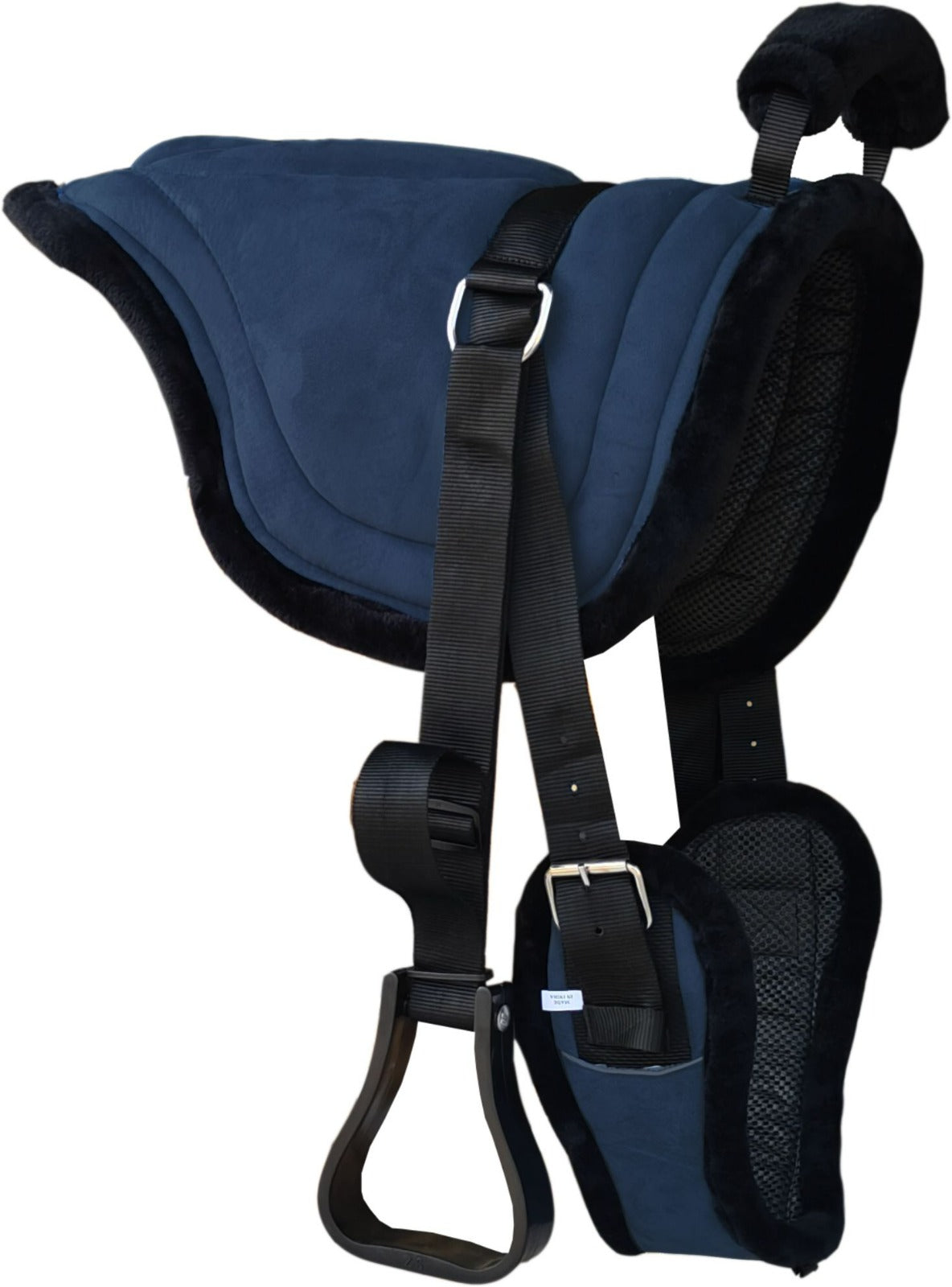 Majestic Ally Padded Suede Leather Bareback Pad Horse Riding Pad with Non Slip Breathable Girth & Stirrups