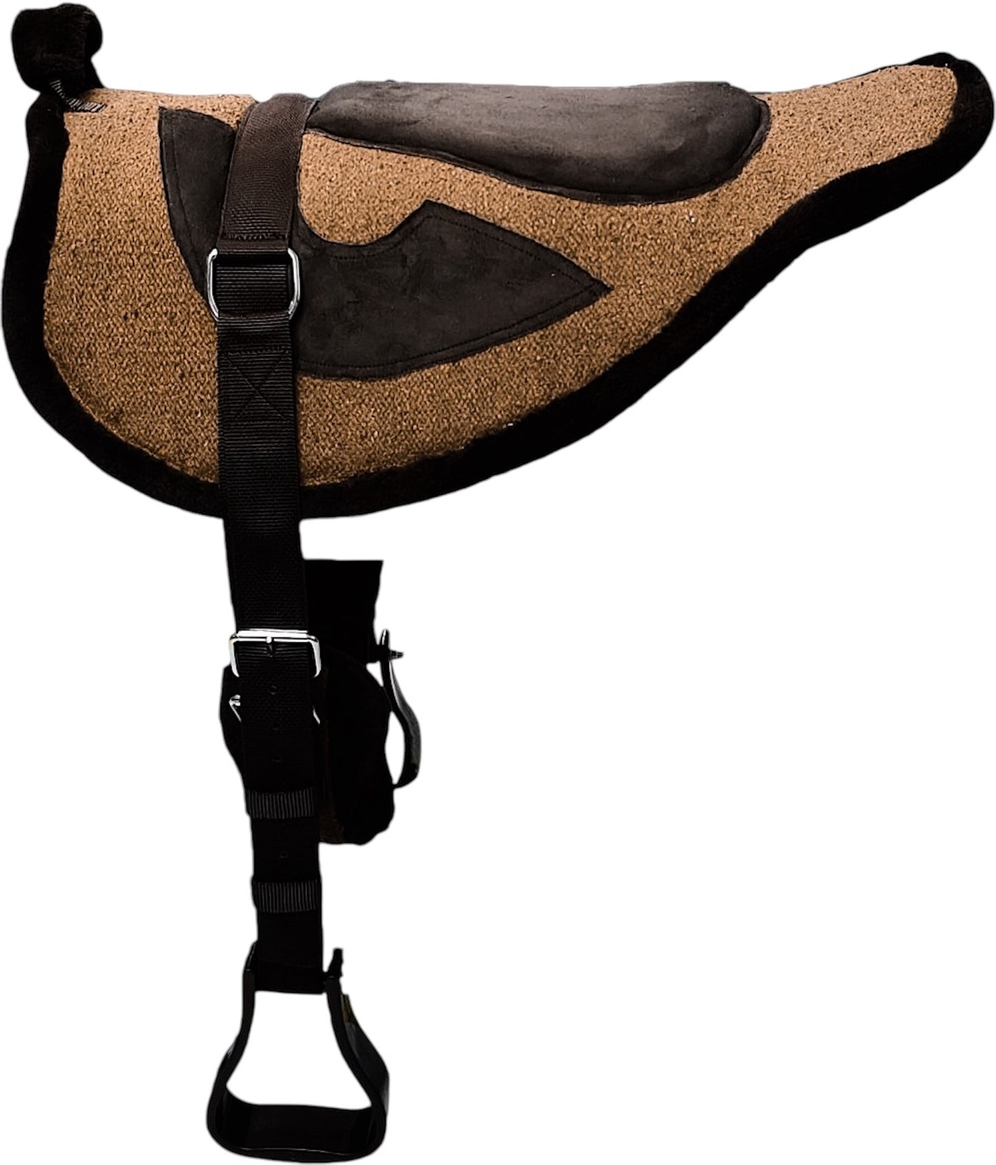 Majestic Ally Solid Bareback Pad Sued Padded Sheet with Girth & Stirrups