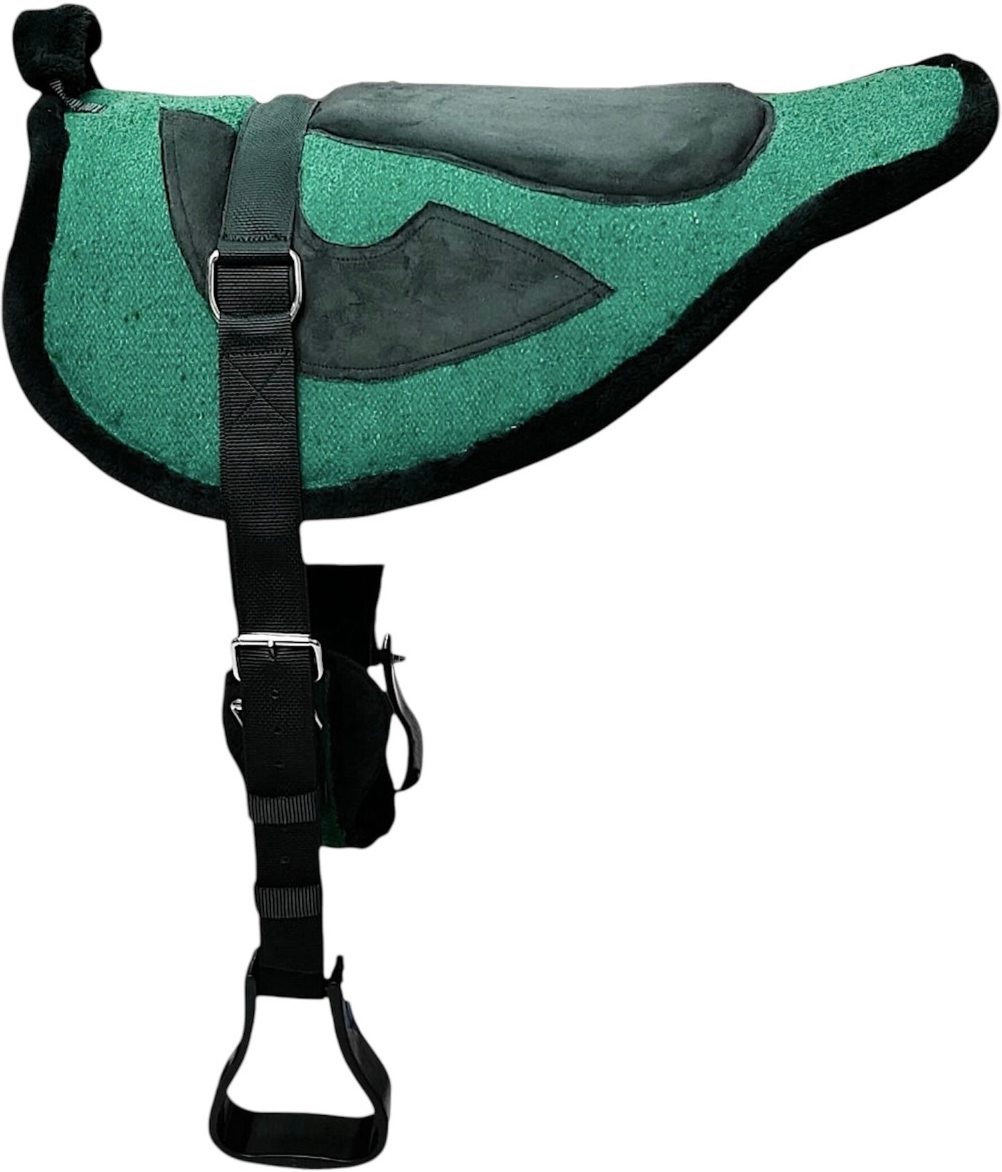 Majestic Ally Solid Bareback Pad Sued Padded Sheet with Girth & Stirrups