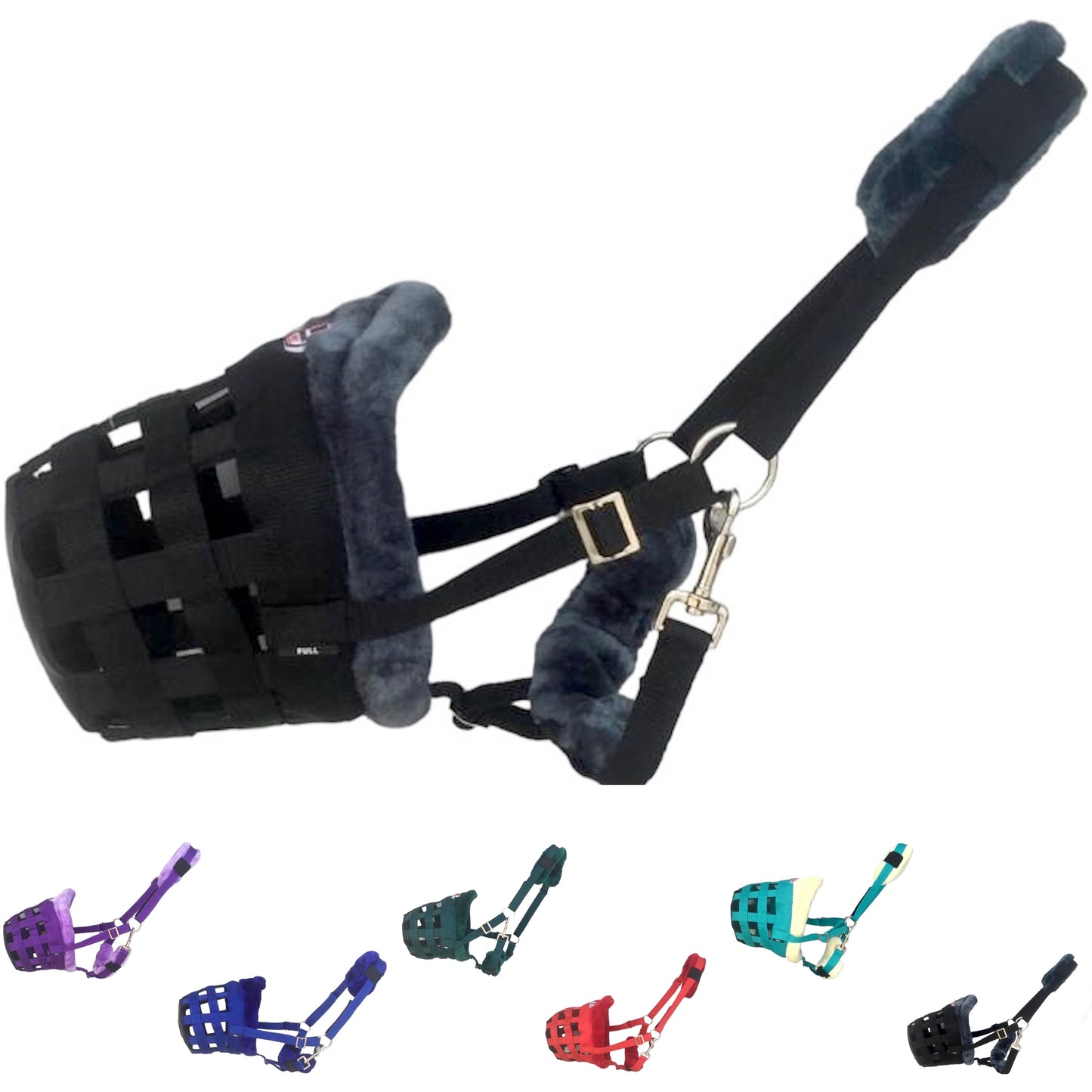 Majestic Ally Mink Fleece Padded Muzzle Halter Full