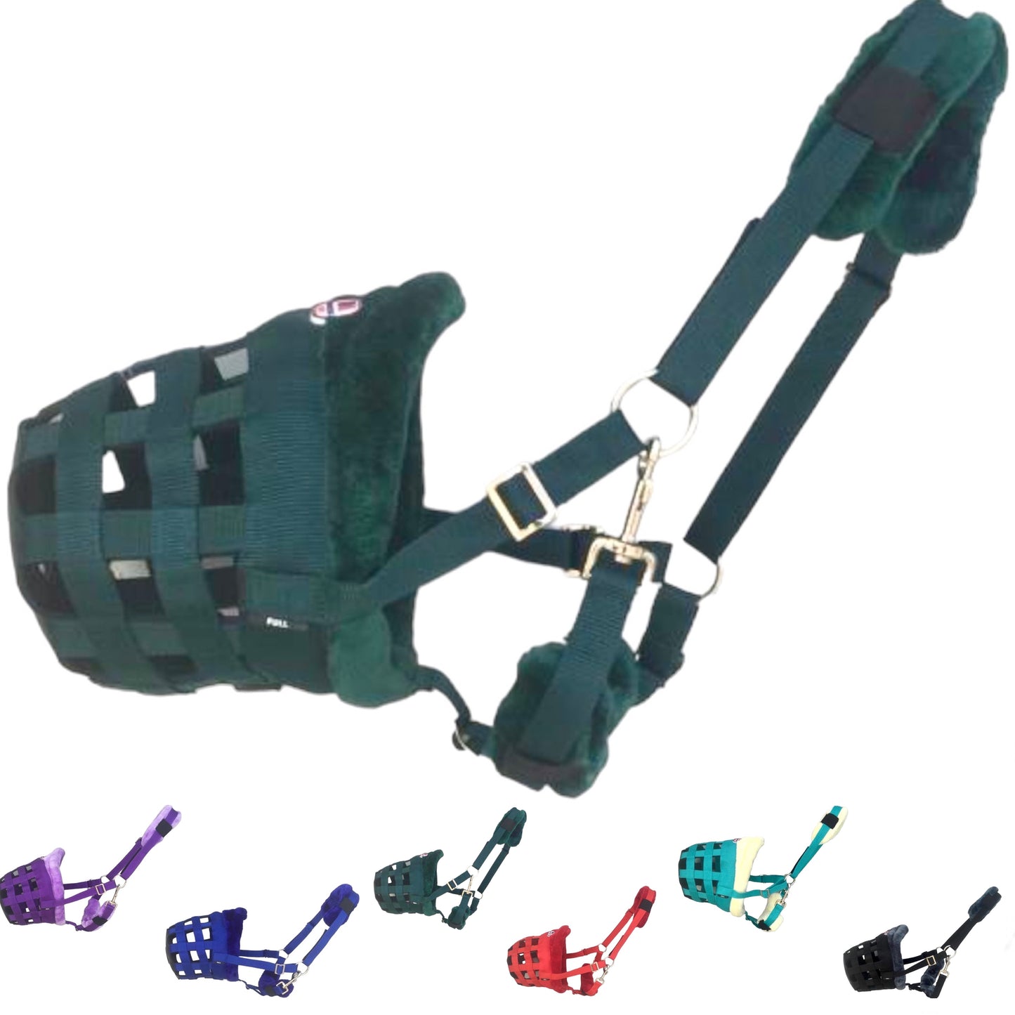 Majestic Ally Mink Fleece Padded Muzzle Halter Full