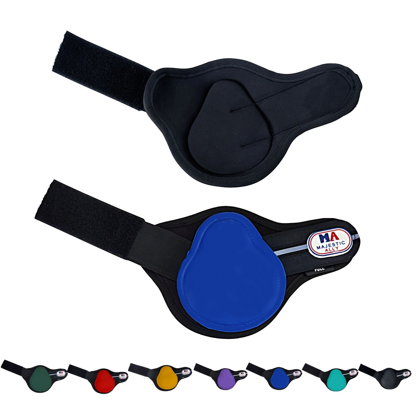 Majestic Ally Horse Leg Protection Fetlock and Tendon Boots Set, PU Shell, Neoprene Lining, Hook and Loop Closures, Multiple Colors and Sizes