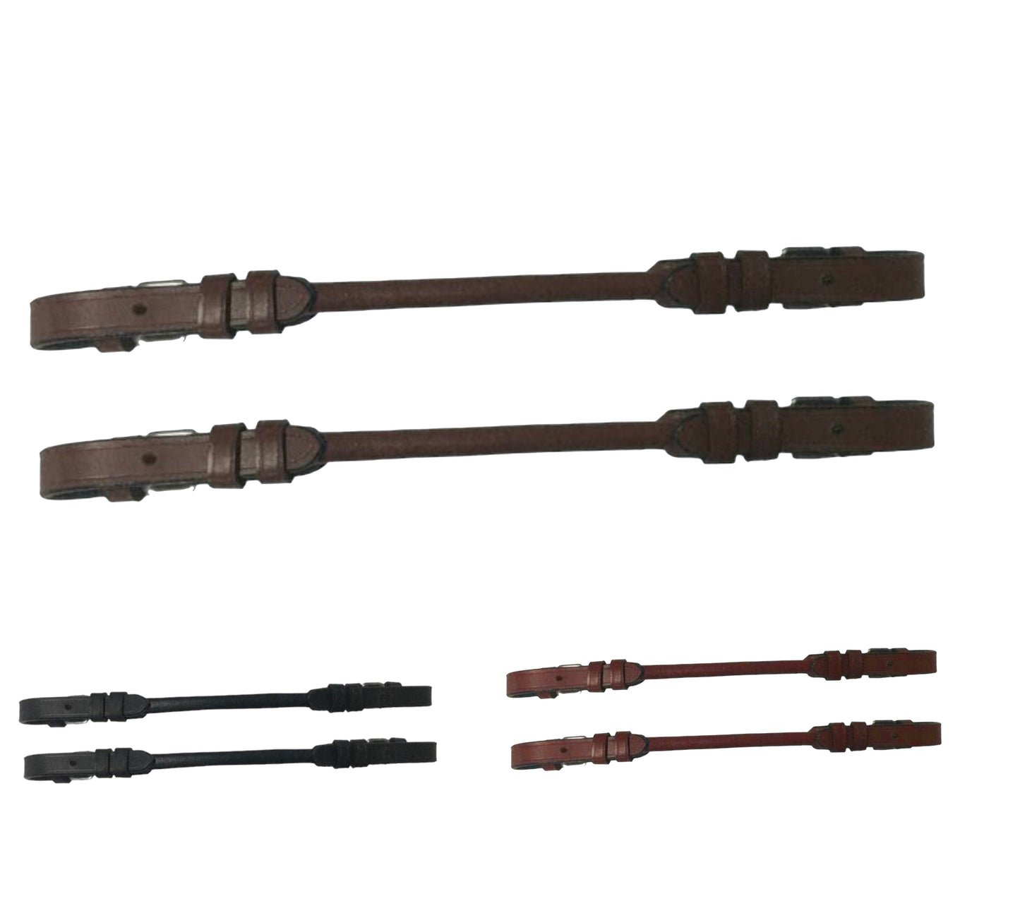 Majestic Ally Pair of Rolled Leather Buckeled Grab Strap for English Saddles, Hand Hold Strap for Safety When Riding Horse - Pack of 2