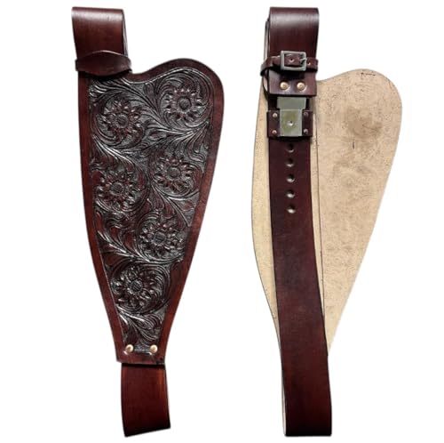 Majestic Ally Tooled Leather Western Saddle Fenders – Floral Carved Replacement Fenders for Western Saddles – Multiple Tooling Designs & Color Tones