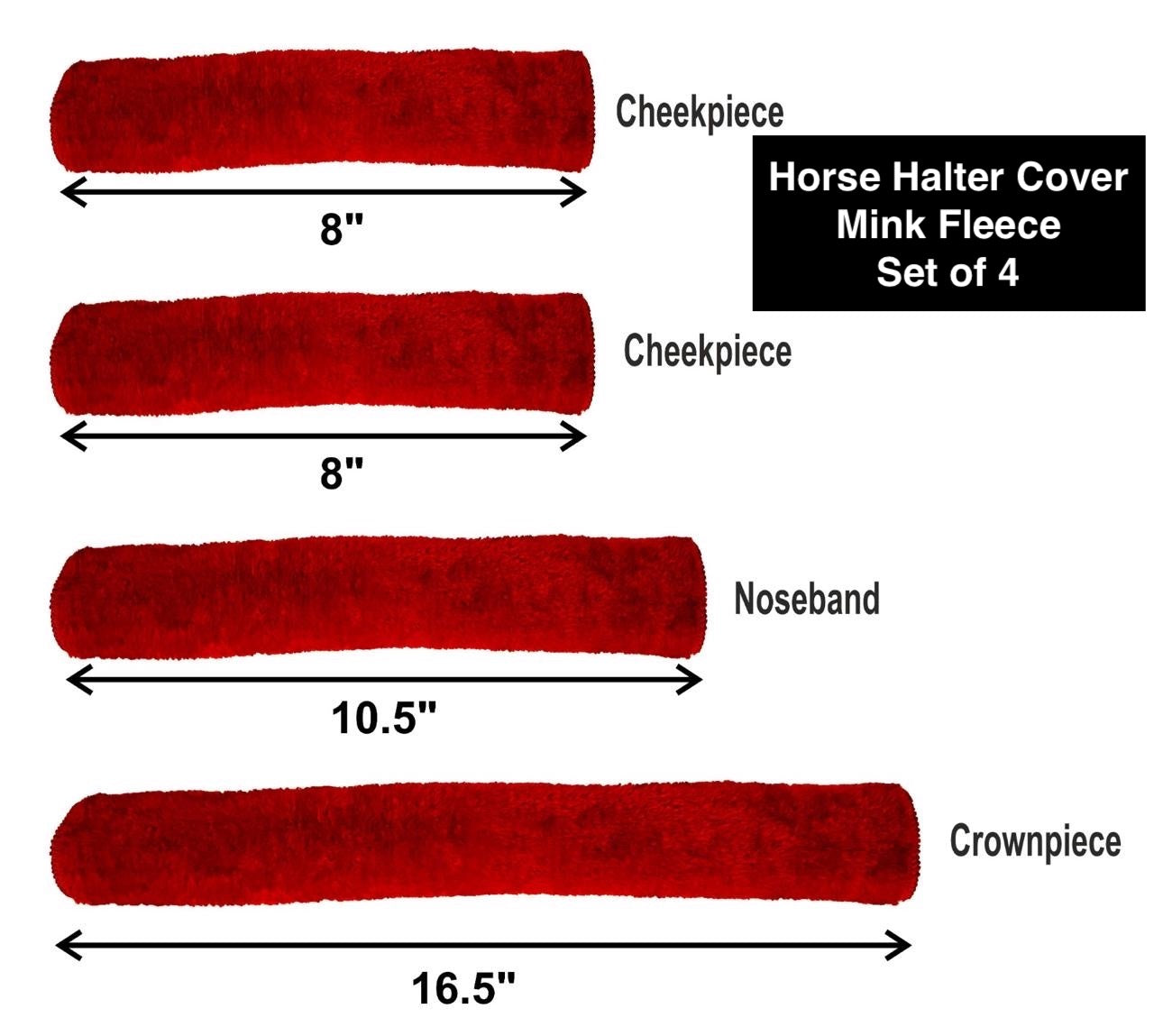 Majestic Ally Horse Halter Fleece Cover Set – Soft Padded Protection for Crown, Noseband, Cheeks & Chin – Full Size, Set of 4 or 9