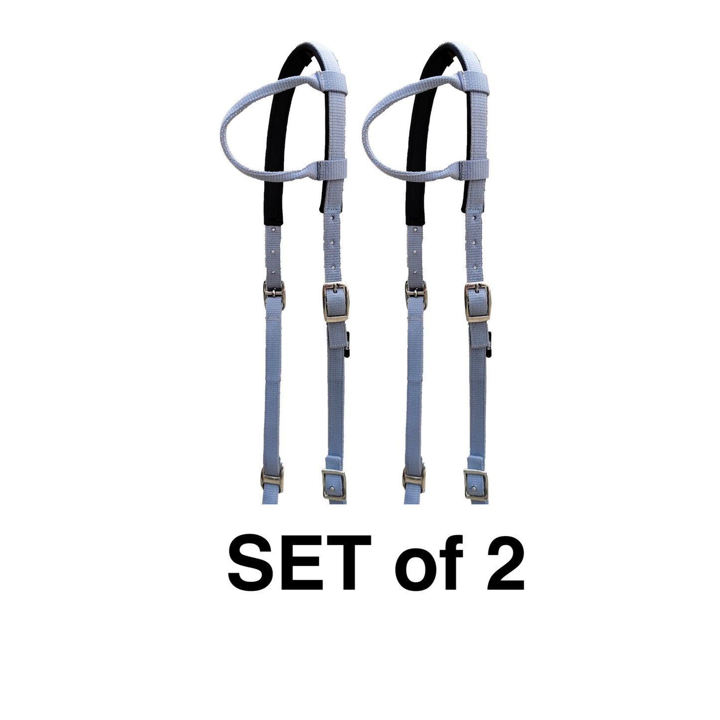 Majestic Ally Nylon Padded Sliding Single Ear Headstall for Horses- Set of 2 - Multiple Colors