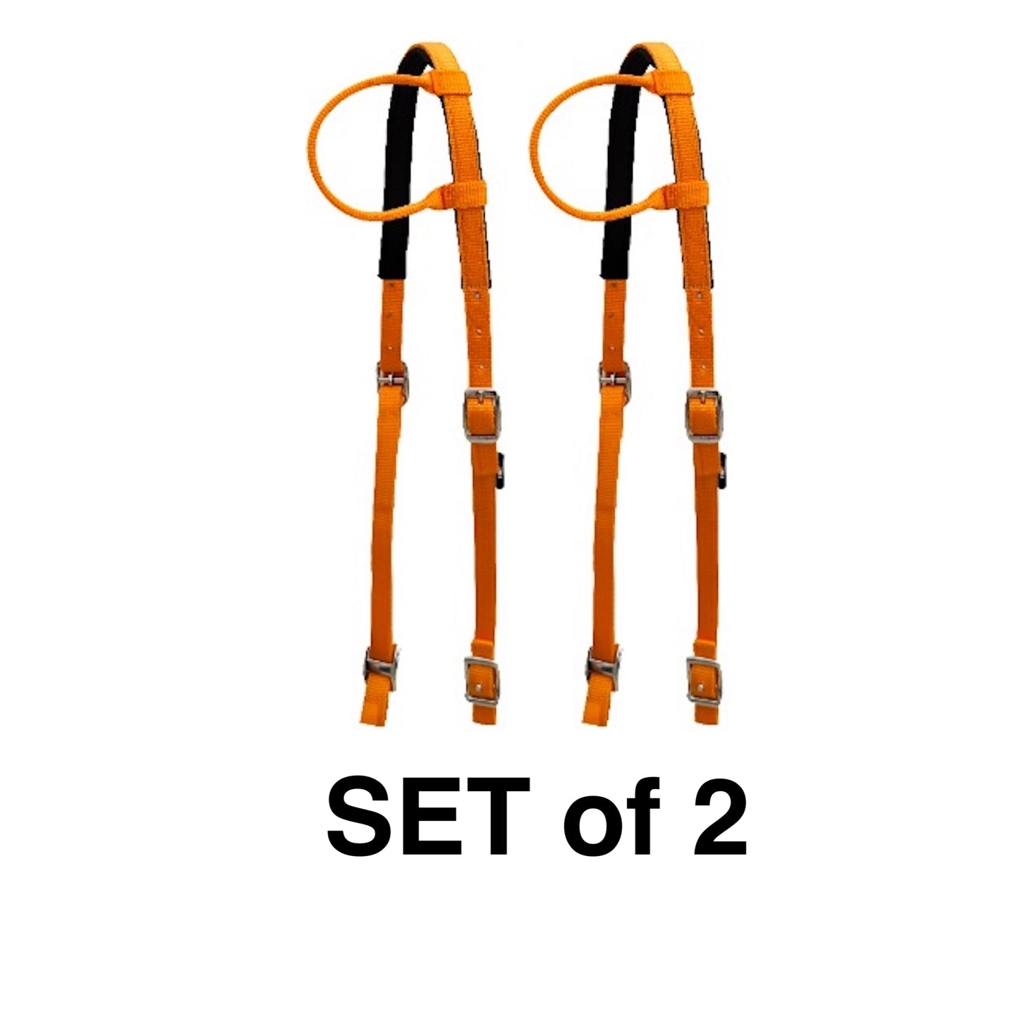 Majestic Ally Nylon Padded Sliding Single Ear Headstall for Horses- Set of 2 - Multiple Colors