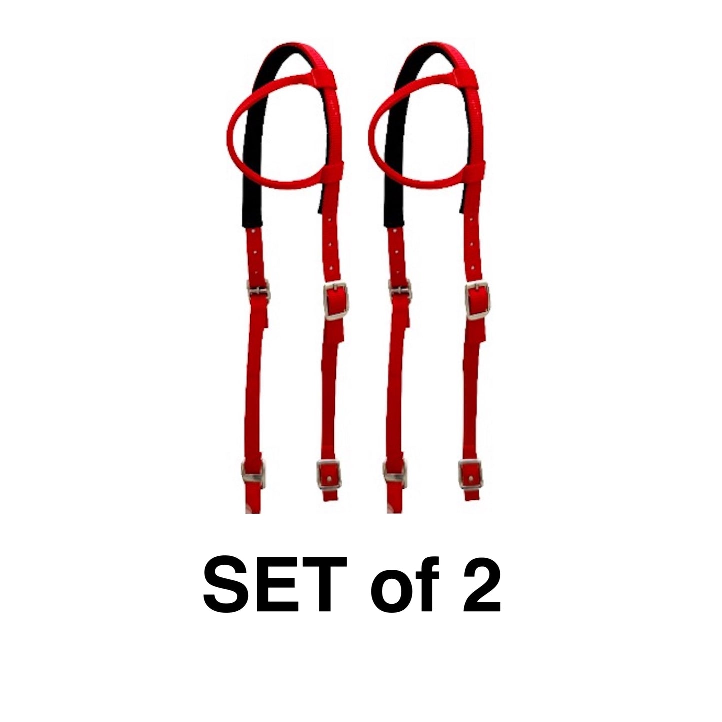 Majestic Ally Nylon Padded Sliding Single Ear Headstall for Horses- Set of 2 - Multiple Colors