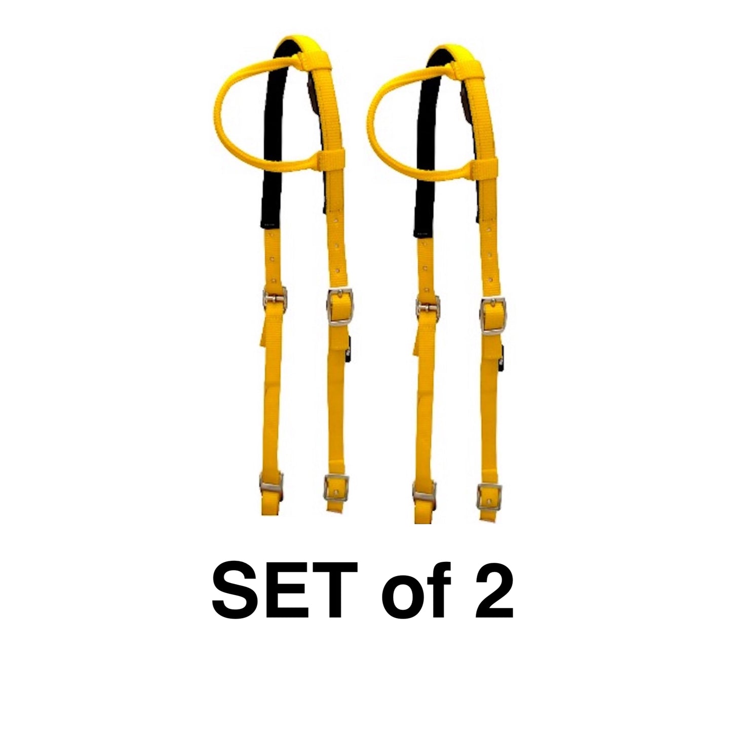 Majestic Ally Nylon Padded Sliding Single Ear Headstall for Horses- Set of 2 - Multiple Colors