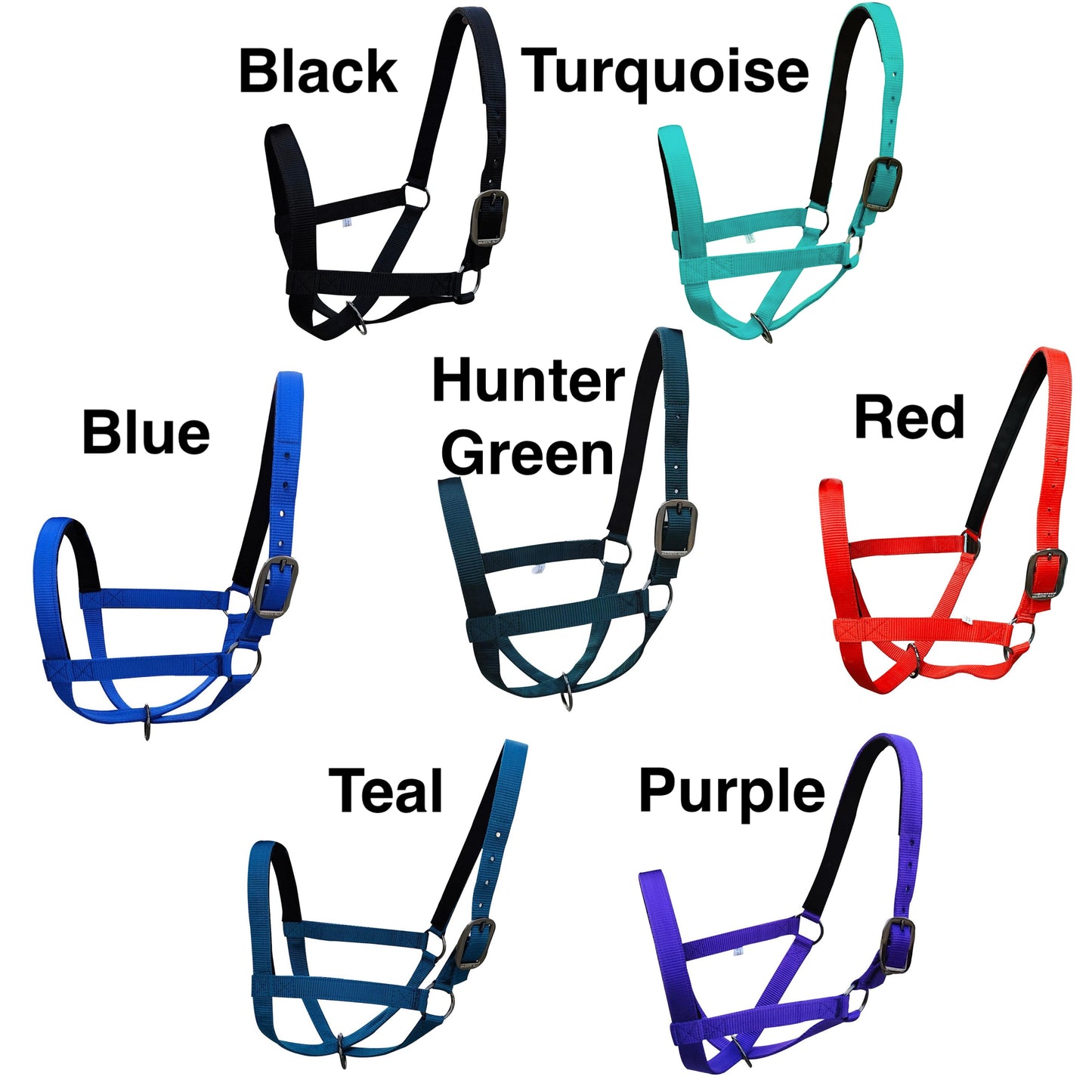Majestic Ally Adjustable Nylon Cattle Halter with Padded Crown and Nose - 6-Month Warranty
