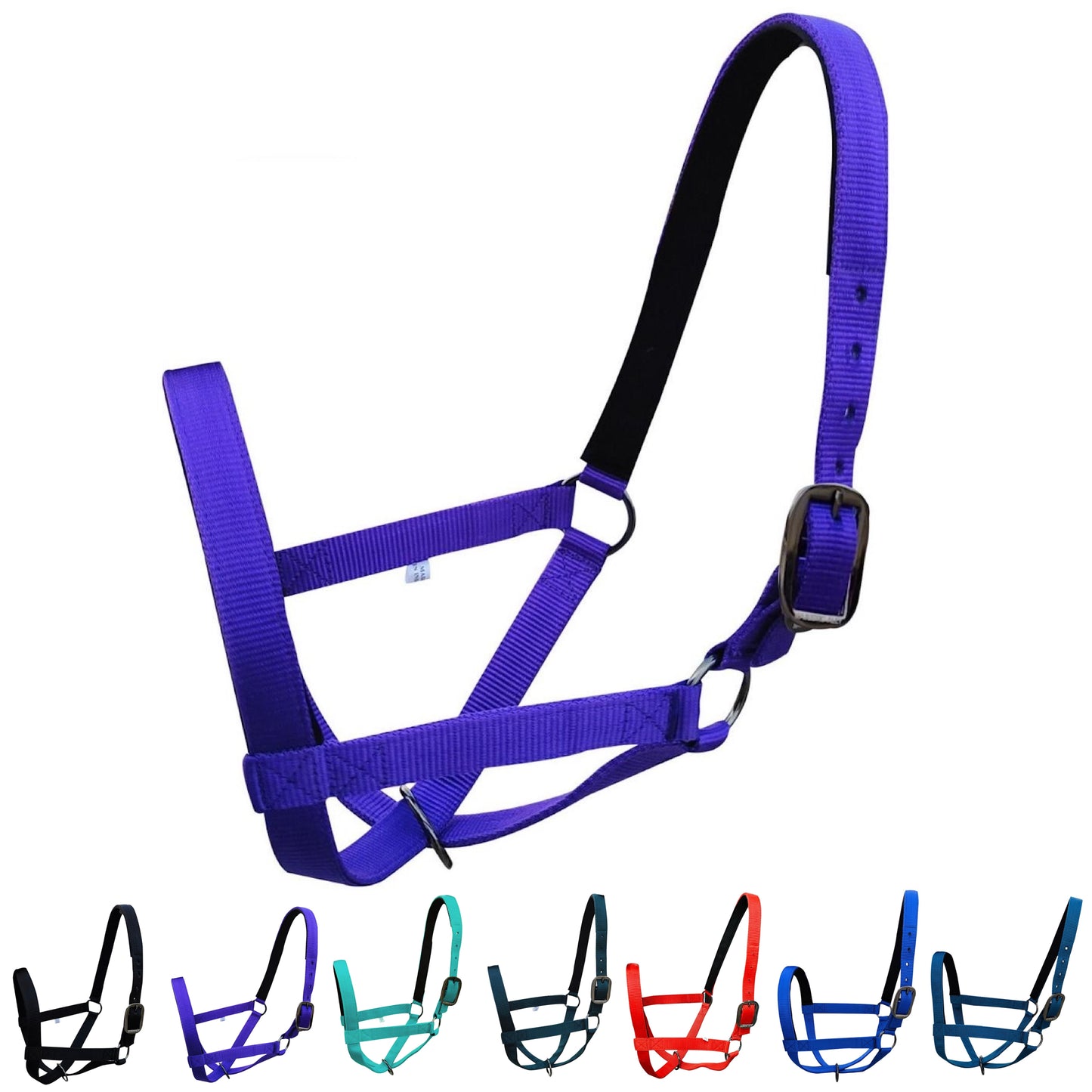 Majestic Ally Adjustable Nylon Cattle Halter with Padded Crown and Nose - 6-Month Warranty