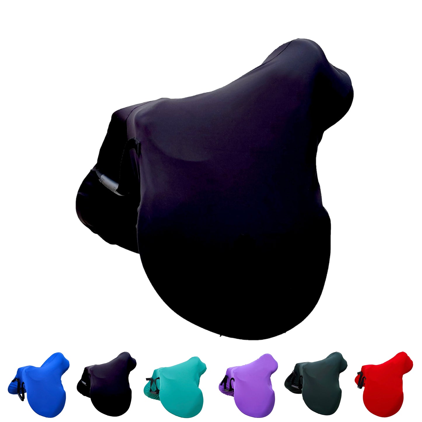 Majestic Ally English Saddle Cover with Adjustable Handle, 4-Way Stretch Spandex/Elastane Fabric, Multiple Colors