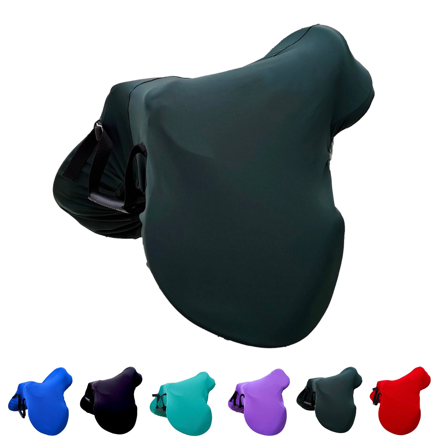 Majestic Ally English Saddle Cover with Adjustable Handle, 4-Way Stretch Spandex/Elastane Fabric, Multiple Colors
