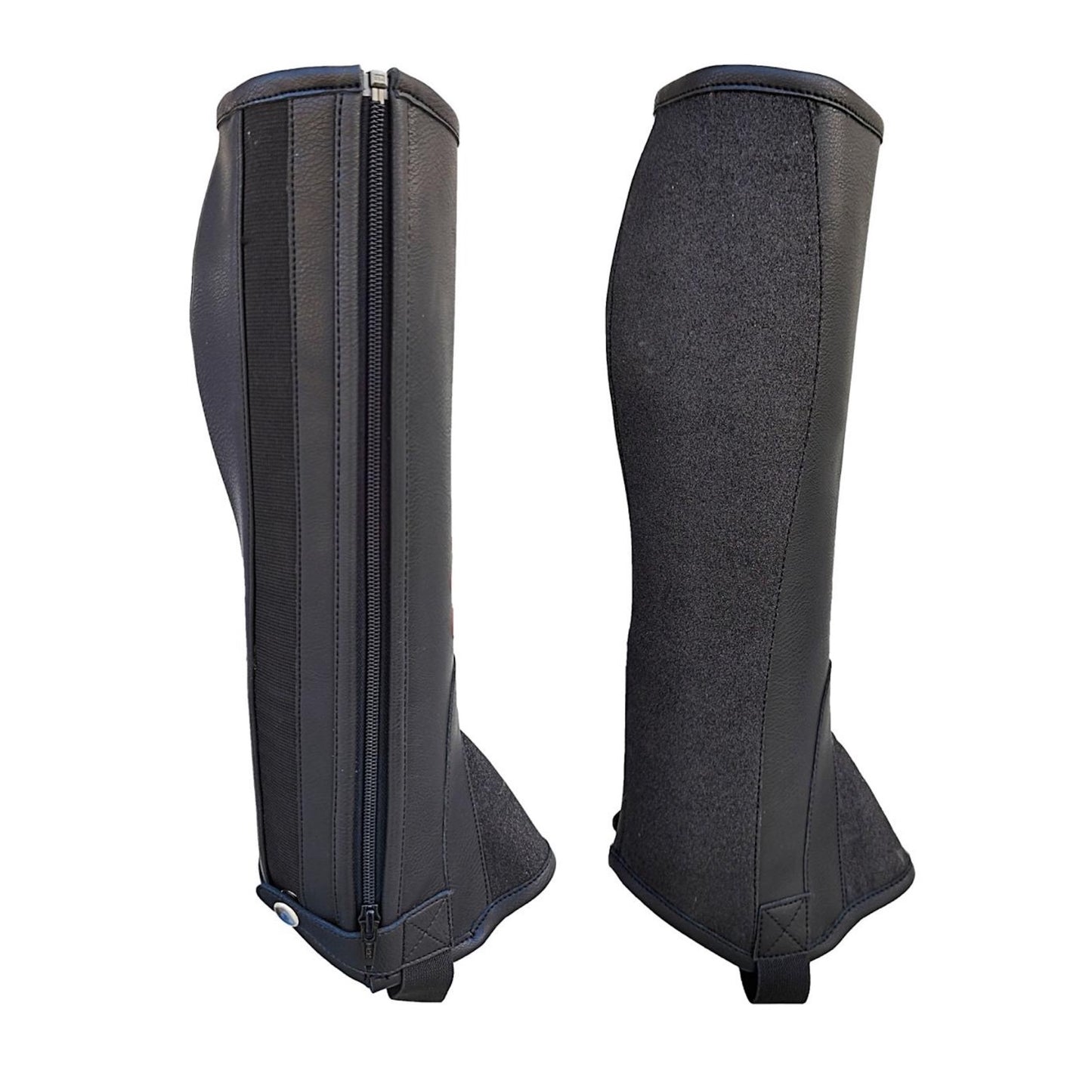 Majestic Ally Unisex PU Leather Riding Half Chaps with Glistening Accents