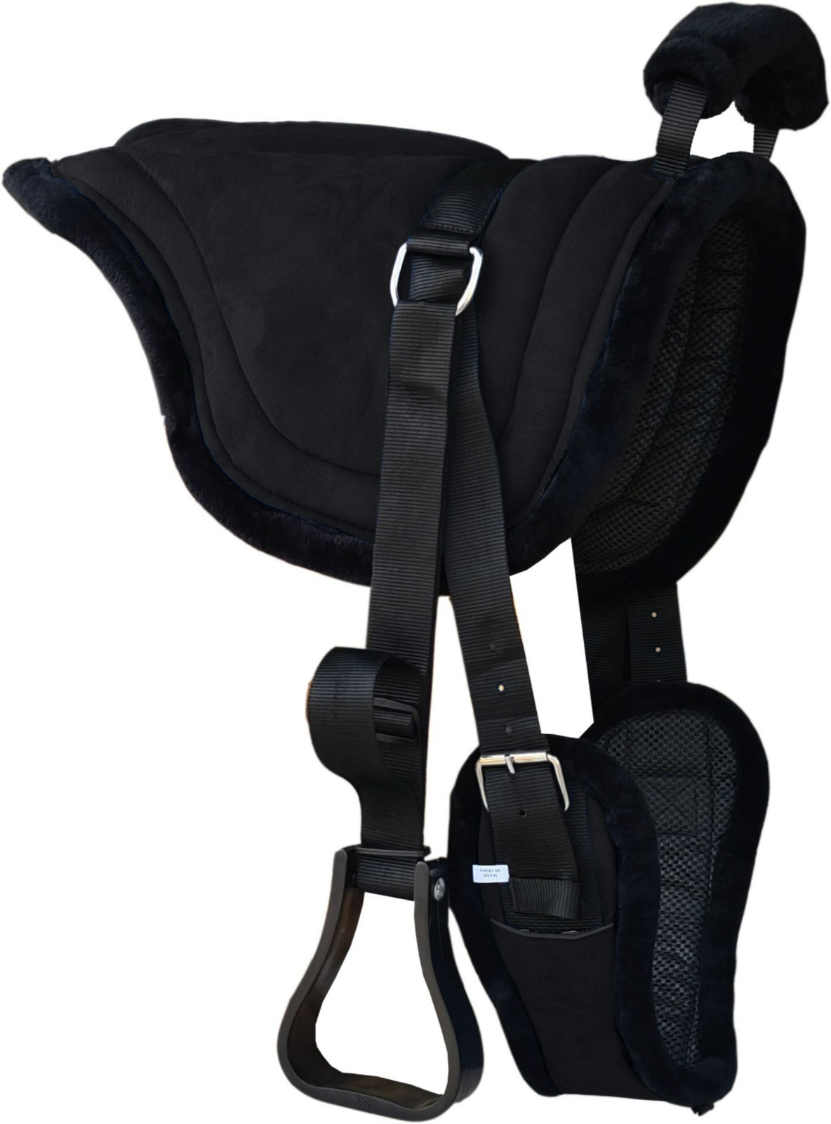 Majestic Ally Padded Suede Leather Bareback Pad Horse Riding Pad with Non Slip Breathable Girth & Stirrups