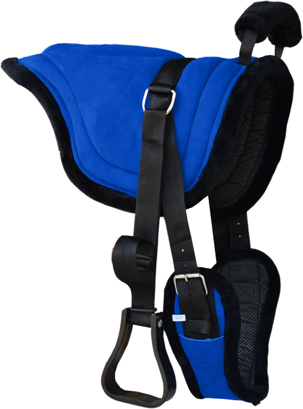 Majestic Ally Padded Suede Leather Bareback Pad Horse Riding Pad with Non Slip Breathable Girth & Stirrups