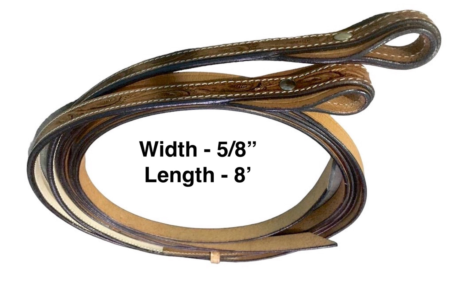 Majestic Ally Tooled Leather Reins – 8 ft Long, 5/8” Wide | Western Riding Split Reins for Horses