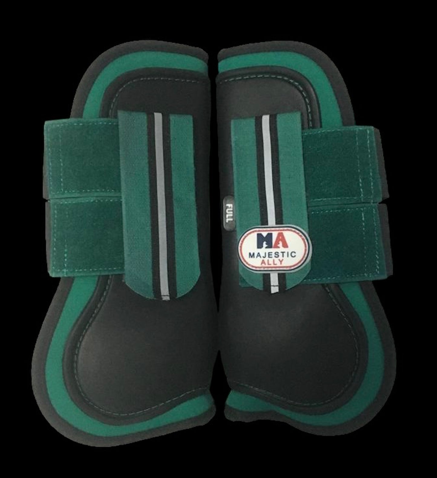 Majestic Ally Pair of Horse Tendon Boot for Horse Front Leg Protection, Durable PU Shell Outer, Soft Neoprene Lining, Strong Hook and Loop Closures to Attach securely with Horses