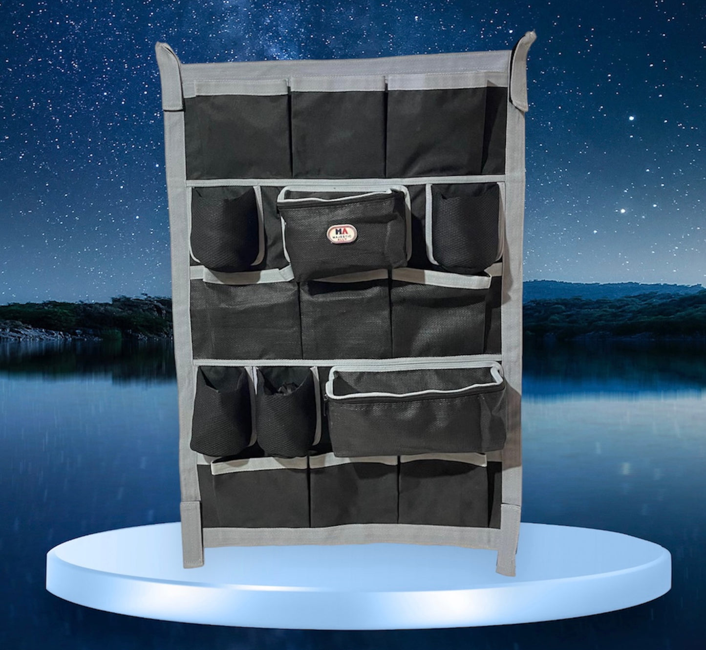 Majestic Ally Nylon Heavy Duty Tack Grooming organizer bag, Trailer door organizing Bag, Equine accessories organizer