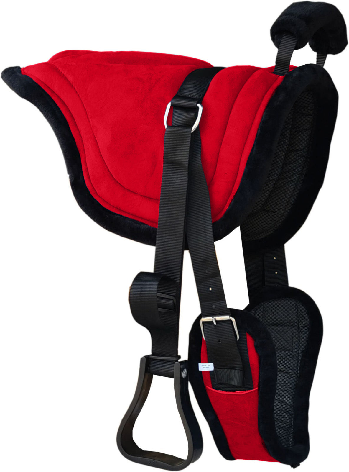 Majestic Ally Padded Suede Leather Bareback Pad Horse Riding Pad with Non Slip Breathable Girth & Stirrups