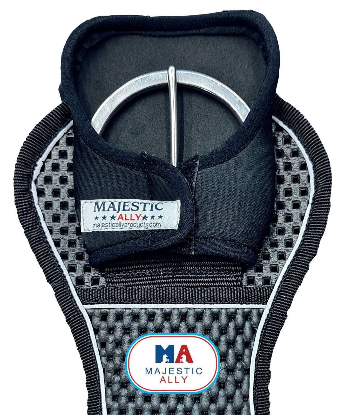Majestic Ally Neoprene Cinch Buckle Protector Cover, Pair, for Horse Comfort and Protection, Black