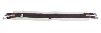 Majestic Ally Mink Fleece Padded Girth with Heavy Duty Elastics & Stainless Steal Hardware Brown -42