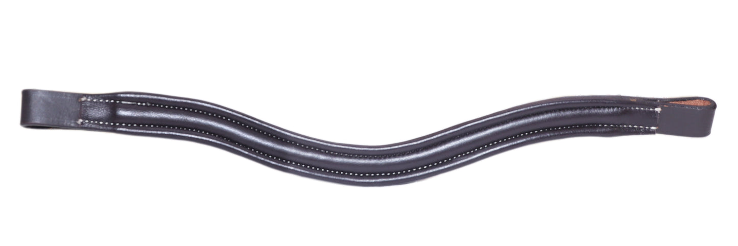 Majestic Ally Curved Crystal Padded Premium Leather English Browband for Horse Bridle