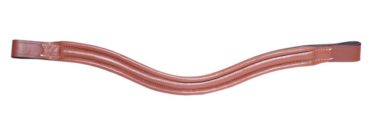 Majestic Ally Curved Crystal Padded Premium Leather English Browband for Horse Bridle
