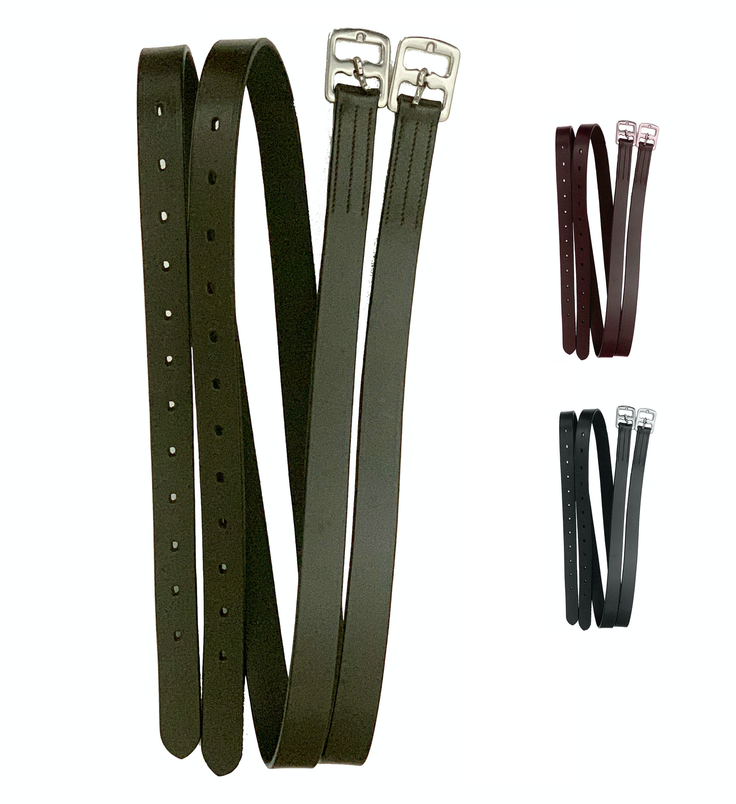 Majestic Ally Genuine Leather English Stirrup Leathers, 48" / 54" 60 " length and Black/Brown/Chestnut Color, Ideal for Daily use (Pack of 2)