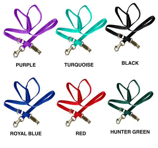 Majestic Ally Double Thick 36" to 72" Cross Tie for Horse Haulage, Cross tie with Adjustable Buckle, Panic Snap and Bull Snap – 1" Wide by 36" to 72" Long (Red)…