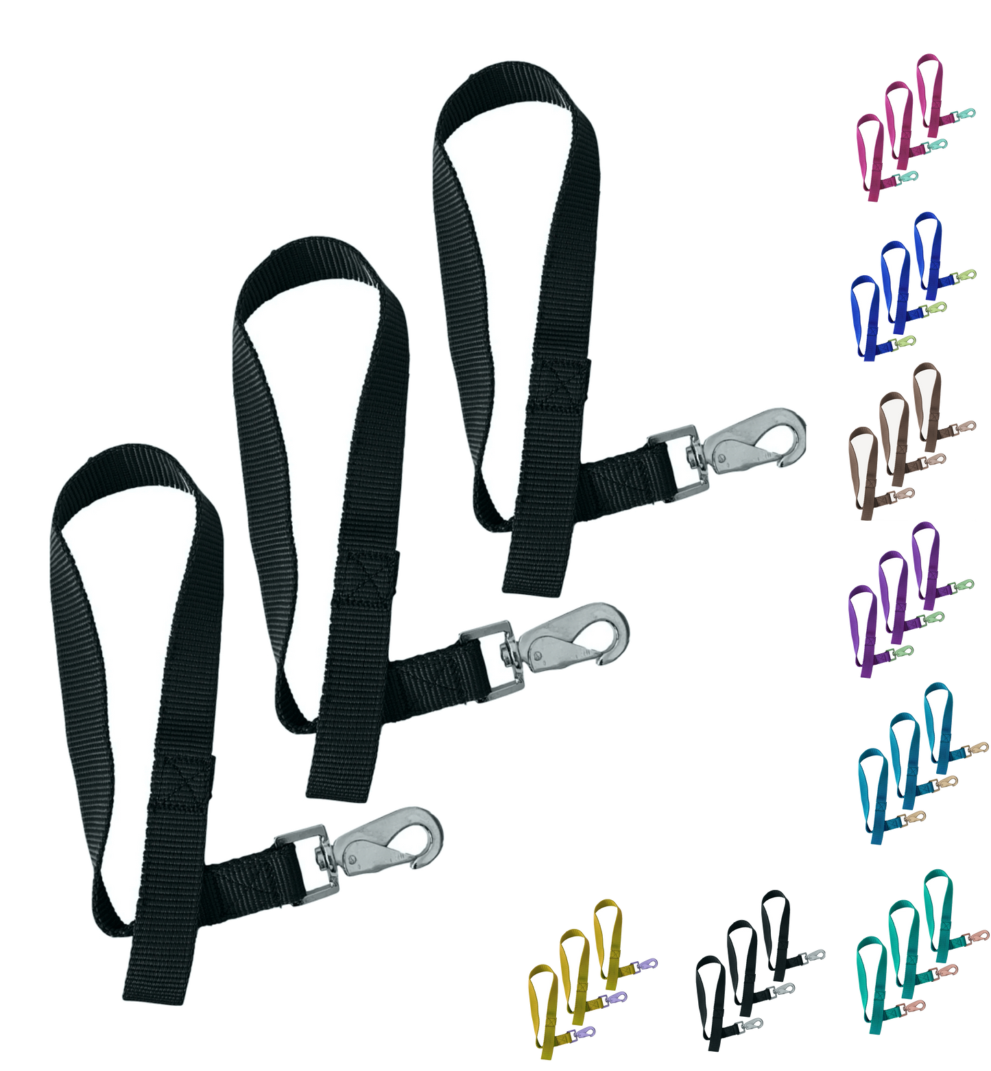 Majestic Ally Pack of 3 Horse Bucket Strap Hangers – Practical and Easy Design for Indoor or Outdoor Use -Set of 3,-1"x22"