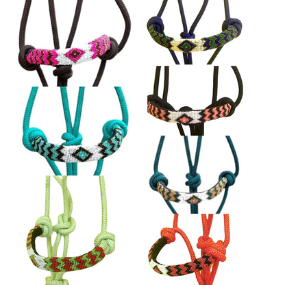Majestic Ally Padded Beaded Nose Braided Rope Halter with 10' Matching Lead - Full