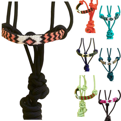 Majestic Ally Padded Beaded Nose Braided Rope Halter with 10' Matching Lead - Full