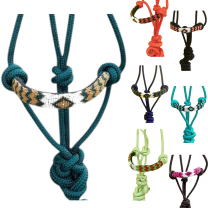 Majestic Ally Padded Beaded Nose Braided Rope Halter with 10' Matching Lead - Full