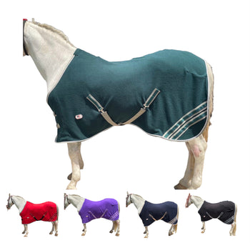 Majestic Ally Anti Pill Fleece Horse Blanket/Sheet with Silver Braided Rope - Available in 6 sizes and 5 Colors