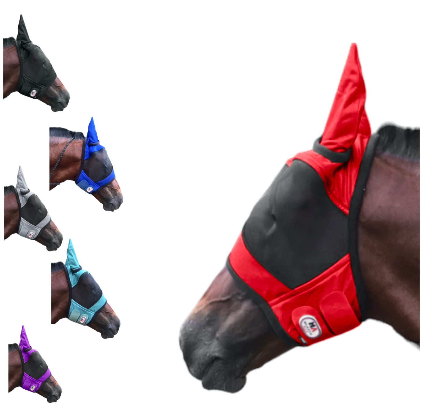 Majestic Ally Horse Fly Mask with Ears, Comfort Durable Fine Mesh, Soft Fleece Touch on Skin, Protect Eyes and Ears