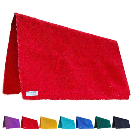 Majestic Ally Solid Color 34"x 36" Traditional Acrylic Saddle Blanket with Hemline Edges-3.7 lbs
