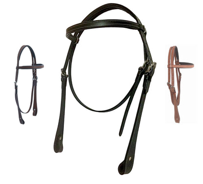 Majestic Ally Padded Leather Brow Band Headstall for Horses