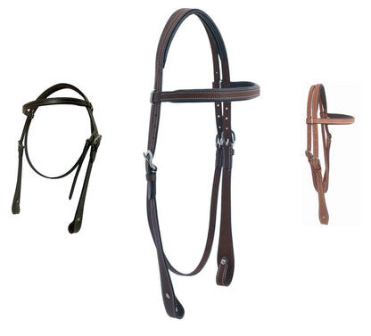 Majestic Ally Padded Leather Brow Band Headstall for Horses