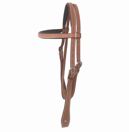 Majestic Ally Padded Leather Brow Band Headstall for Horses