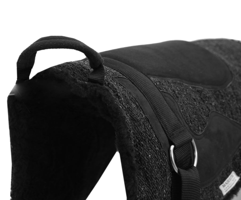 Majestic Ally Solid Bareback Pad Sued Padded Sheet with Girth & Stirrups