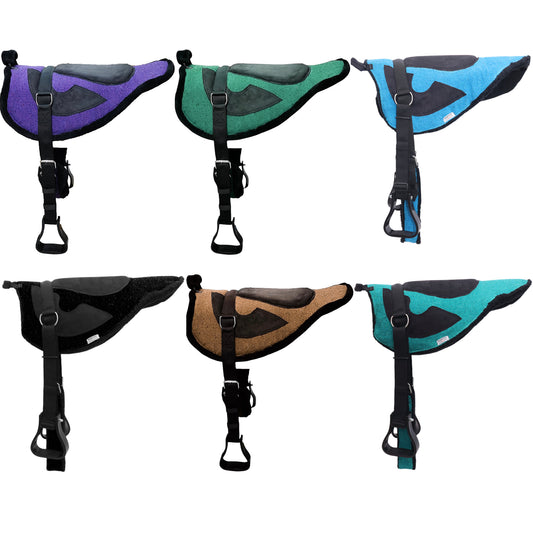 Majestic Ally Solid Bareback Pad Sued Padded Sheet with Girth & Stirrups