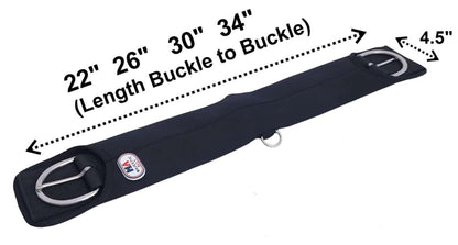 Majestic Ally Neoprene Straight Cinch Girth Stainless Steal Buckles Black -22'', 26",30" and 34"