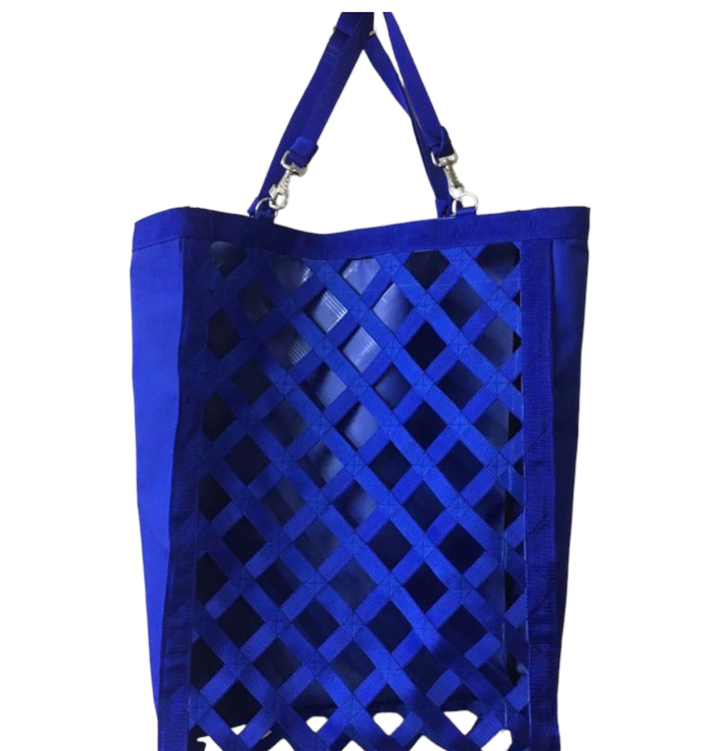 Majestic Ally Slow Feeder Hay Bag - Obliquely Placed Webbing on Front and Bottom- Royal Blue