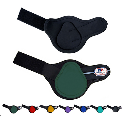 Majestic Ally Horse Leg Protection Fetlock and Tendon Boots Set, PU Shell, Neoprene Lining, Hook and Loop Closures, Multiple Colors and Sizes